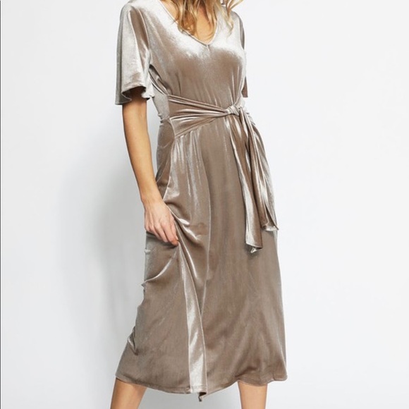 V neck velvet dress - Picture 2 of 5